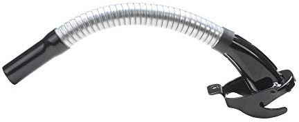 Hünersdorff 434802 Beccuccio Tanica Benzina, Tubo di uscita gasolio in metallo 380 mm, flessibile per bombole in metallo, grigio/nero