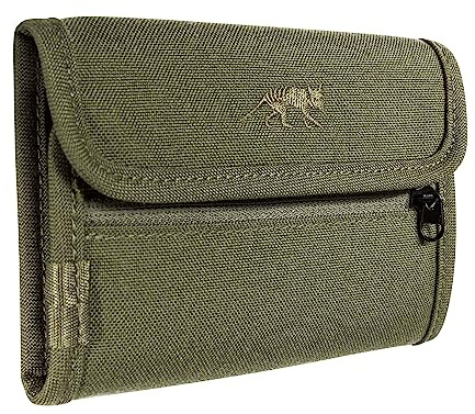 Tasmanian Tiger TT ID Wallet - Klettverschluss-Geldbörse mit 3 Kreditkarten-Fächer, 2 Sichtfenster, Geldscheinfach und RV-Fach für Münzgeld (olive)