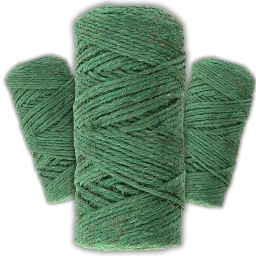 Garden Mile 150m Heavy Duty Green Thick Garden Twine Natural Jute String Rope Plant Ties For Indoor Plants Outdoor Packaging Rope Craft String for DIY Handicraft Decoration