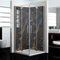 dedeco Panel trasero de ducha de esquina de aluminio con motive: mármol V2-2x 90x200cm, como panel trasero de baño para sustituir los azulejos, adecuado para muchos baños como pared decorativa