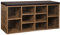 VASAGLE Banc à Chaussures, Banc de Rangement avec Coussin Rembourré, 10 Compartiments, Étagères Réglables, pour Salon, Couloir, 30 x 104 x 48 cm, Marron Rsutique et Marron LHS10BX