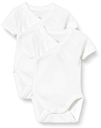 Petit Bateau unisex baby kortärmad body för nyfödda (2-pack), Variant 1, 3 månader