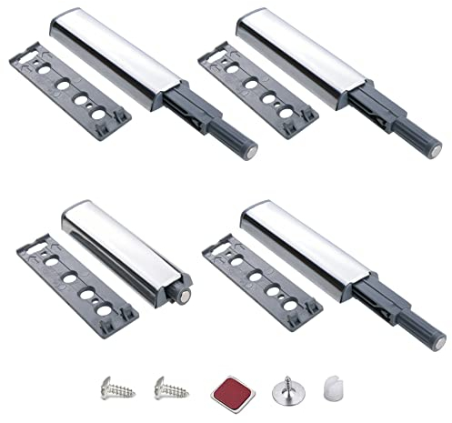 Push Pull per Ante Robusto Apertura a Pressione Ante Chiusura Magnetico Pressione Home Push to Open Custodia in Alluminio Chiusura Scrocco magnetico (4 pezzi)