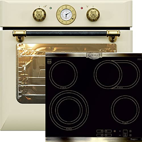 Kaiser Ensemble de cuisine Four encastrable autarcique EH 6432 ElfBE Eco+KCT 6385 Em, Rétro, Electrique, tournebroche, 10 fonctions + Autarkers High Light table de cuisson vitrocéramique 60cm