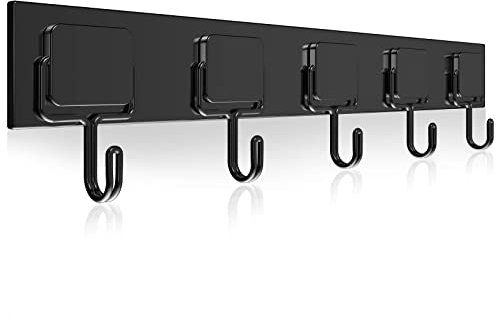 MAGTSMEI Magnetic Hooks for Cruise Cabins, Strong Neodymium Magnet Hook, Heavy Duty Magnet Coat Rack with 5 Metal Hooks for Indoor Outdoor Hanging, Kitchen, Keys Holder, Refrigerator, Oven