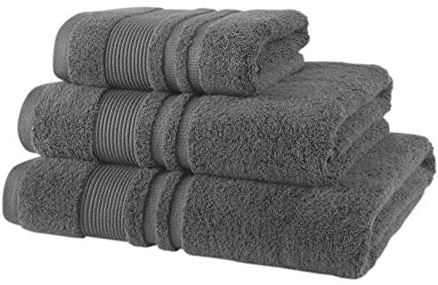 Lions Bamboo Towels - Premium Bath Sheets Set of 2 (90x140cm) - 60% Bamboo 40% Cotton, Extra Large Towels Bath Sheet, Highly Absorbent Quick Drying Soft Bathroom Towel, Charcoal