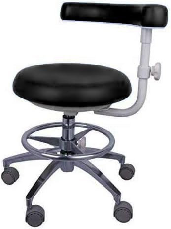BONEW - Oral Office Hocker Assistent Hocker Verstellbarer Mobiler Stuhl PU Leder Schwarz