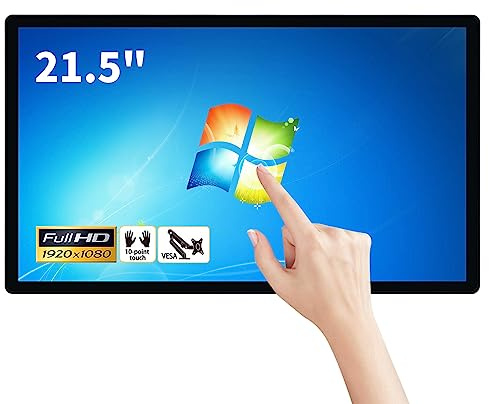 TouchWo 21.5 pollici Touch Screen PC industriale, Windows 10 i7 8GB RAM 256G ROM, 1080P, All-in-One Smart Board per classe, riunione, USB, VGA e HD-MI Monitor