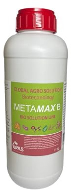 METAMAX B Bio Flüssigdünger - Organischer Mikroorganismen-Dünger mit Humin-/Fulvosäuren & Algenextrakt - Für Zimmerpflanzen, Gemüse, Obst, Kräuter, Blumen - Blatt & Boden