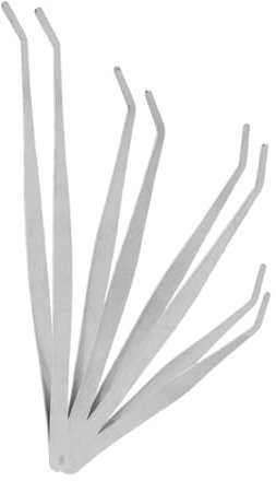 BCOATH Set Pinzette da Giardinaggio in Acciaio 4 Pezzi Attrezzi Compatti per Piante Grasse Pinzette Robuste e Portatili per Giardinaggio e Modellismo