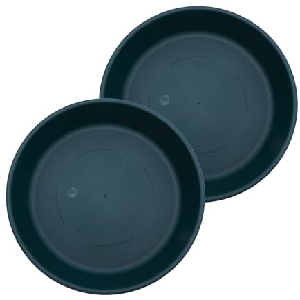 The HC Companies Soucoupe en Plastique pour Pot de Fleurs, pour l'extérieur et l'intérieur, Design Traditionnel pour l'évacuation de l'eau, Durable, élégant, 35,6 cm de diamètre, Feuillage persistant