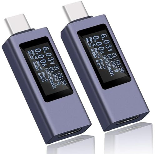 Fastsaw USB C Tester 240W Power Meter, USB C Tester, Voltage Meter, Working Time, Ammeter, Voltmeter, LED Display