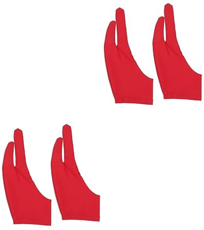 BCOATH 4pcs Two Finger Curved Artist Gloves Non Comfortable Spandex for Sketching Drawing Painting s