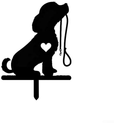 Metall-Hunde-Gartendekoration, Tier-Gartendekoration, Metall-Hund, dekorative Gartenpfähle, schwarze Hunde-Silhouette, Outdoor-Hunde-Wandkunst für den Außenbereich, Rasen, Tierdekoration