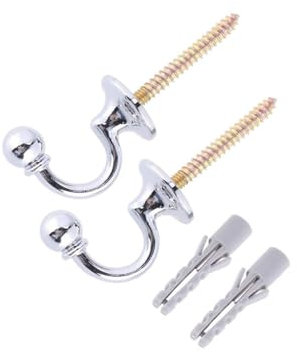 Metal Holdback Tenda Ganci Fermatende,2 PCS Moderno a Muro Ganci a U fermatenda Tenda Fermatenda Metallo Supporto Fermatenda Ganci per Tende a Parete