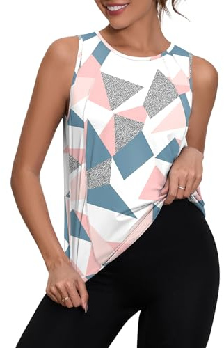 IECCP Damen Sport Tank Tops Sommer Locker Ärmelloses Yoga Fitness Sport Shirt Rundhals Gym Workout Laufshirt