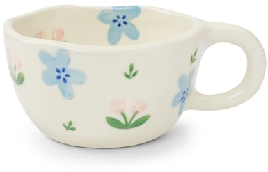 Koythin Taza de café de cerámica, tazas de chocolate caliente hechas a mano, bonita taza para niñas y mujeres, taza de té y leche estética con asa, 250 ml para café con leche, cacao, oficina, hogar