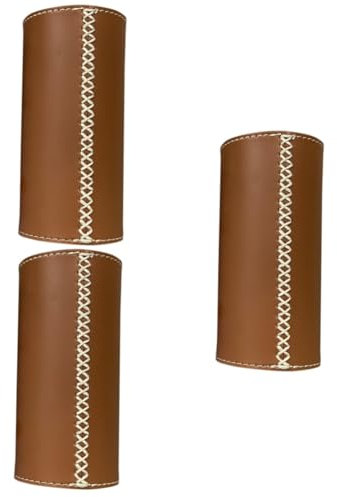 SUPVOX 3pcs Leather Gas Tank Cover Outdoor Canister Protector for Camping Gas Bottle