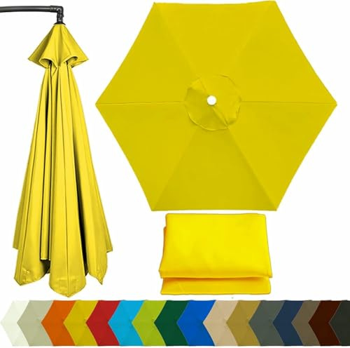Patio Umbrella Top Canopy Replacement Parasol Cloth, 6 Ribs 300CM 270CM 200CM Outdoor Market Table Yard Pool Garden Parasol Umbrella Canopy Replacement UV Protective Covers