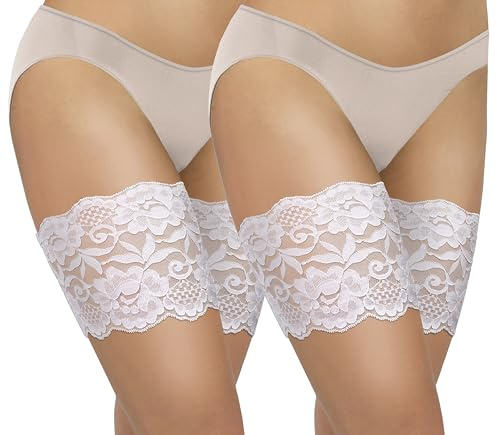 sesto senso 2 Paar Oberschenkelbänder Spitze Sexy Elastische Anti-reibung Silikonstreifen