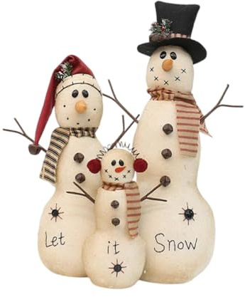 LeeQinersw Muñeco de Nieve de Peluche Navideño, Figuras de Muñeco de Nieve para Fiesta, Chimenea Interior