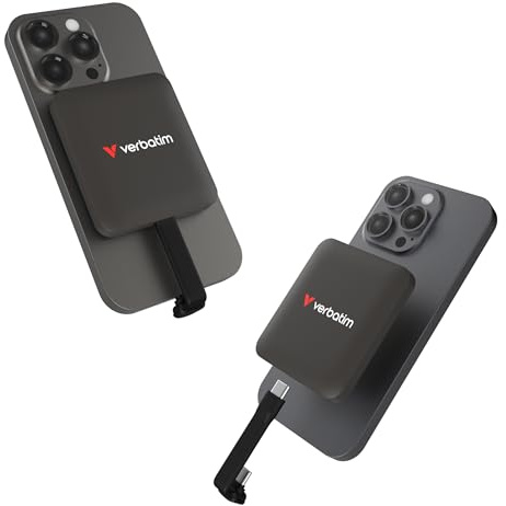 Verbatim Snapback Externe SSD 2 TB MagSafe USB 3.2 Gen 2x2 2000 MB/s Mocha | Unterstützt Apple ProRes 4K, bis 2000MB/s Lesen&Schreiben, Externe Festplatte mit 2 USB-C-Kabel, für iPhone,Android, PC & Mac