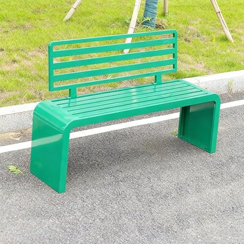 Modern Metall 3 Sitzer Gartenbank für Drinnen und Draußen mit Rückenlehne und Armlehnen Outdoor Gartenbank Metall schmiedeeiserne Möbel für Rasen, Hof, Veranda(Green,100*40*80CM/39.4*15.7*31.5IN)