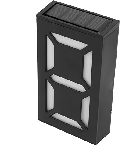 Spacnana Lampada Solare a LED per Numero Civico a Luce Solare Digitale con 2 Colori 8 modalità IP55 Resistente Alle Intemperie per la Strada di Casa Facile Installazione
