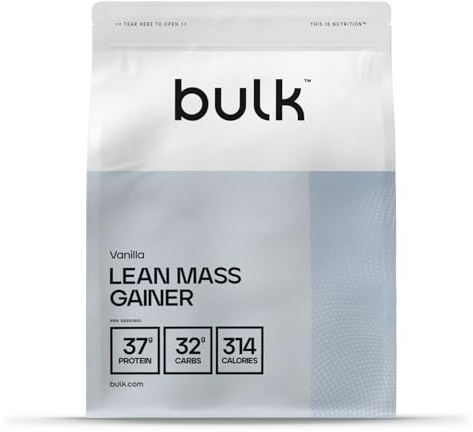 Bulk Gainer Masse Sèche, Shake protéiné en poudre, gainer lean, glutamine, Poudre de Protéine, Vanille, 2,5 kg