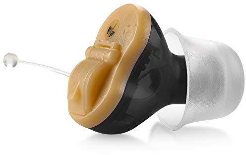 Premium Digital Hearing Amplifier - Right Ear Invisible in Canal (CIC) in-Ear Mini Sound Enhancer Set, Near-Invisible, Noise Cancelling, Personal Sound Hearing Amplifier - Black