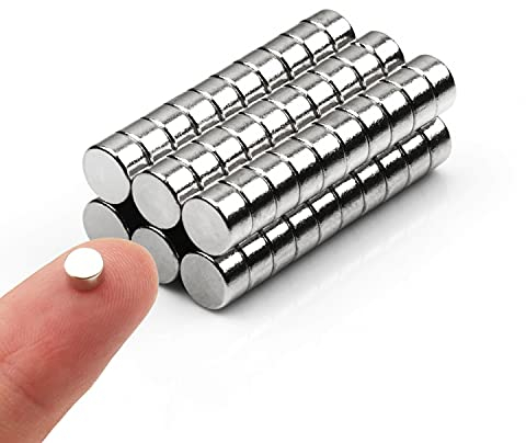 Confezione da 60 magneti rotondi cilindrici per frigorifero e ufficio, durevoli, piccoli per artigianato
