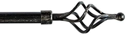 Bastone Tenda Ferro Estendibile Asta Scorritenda mod.BASTONE TENDA VORTICE 120-210 NERO-ARGENTO