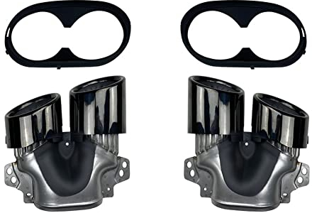 Doppeltes Auspuff Endrohr,Auspuffblende Auspuff Edelstahl Schalldämpfer Heckstoßstangen-Turboauspuffanlage Kompatibel mit W177 A35 C118 CLA35 X247 GLB35 A45S AMG 2020+