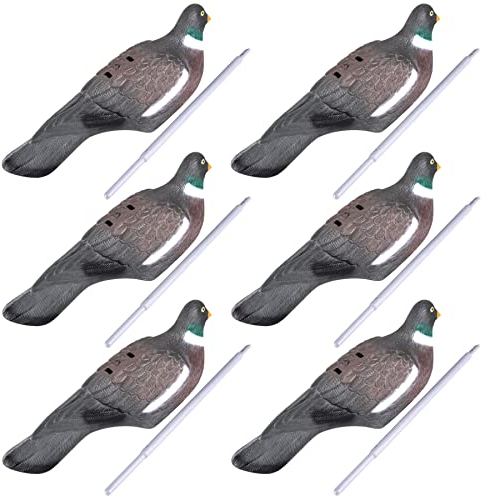 GUGULUZA 40,6 cm Tauben Lockvogel, realistische Malerei, Tauben-Lockvogel, mit Heringen, 6 Stück