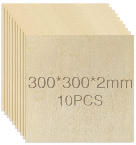 OWLKELA Contreplaqué, 10pcs 300 * 300 * 2mm, DIY Fait Main, Pyrogravure, Planche de Bois Modèle Avion, Plaque Bois
