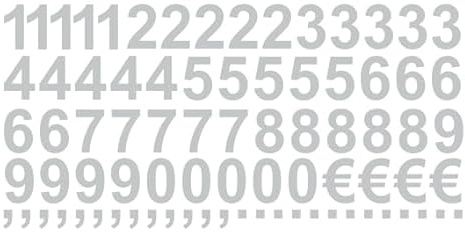 Generisch Aufkleber Sticker Klebezahlen Klebezahl Zahlen Zahl Nummern aus Folie 50 Stck grau hellgrau Hhe 2 cm selbstklebend wetterfest Nummerierung Preisauszeichnung Beschriftung Modellbau verzieren