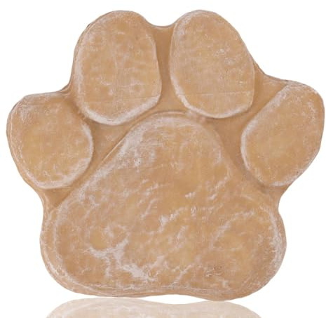 HERCHR Piedras Conmemorativas para Mascotas,Lápida para Mascotas con Estampado De Patas Piedra Conmemorativa para Perros,Piedra Conmemorativa con Huellas De Perros Letras De Bricolaje(Beige)