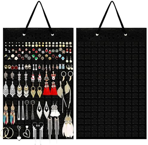 SVUPUE Ohrringhalter Organizer, 2 Stück Ohrringe Schmuckständer, Organizer zum Aufhängen, zum Aufhängen hält bis zu 300 Paar, Ohrringhalter mit 150 Filzen, Ideal für die Aufbewahrung von Ohrringen