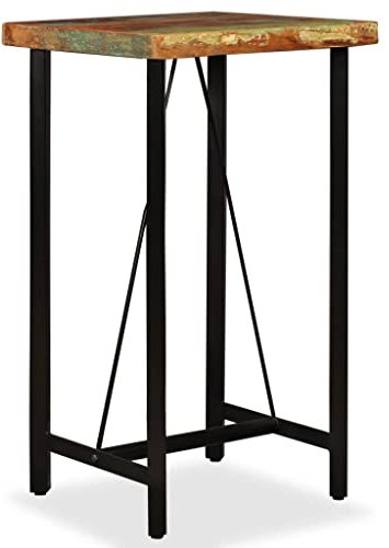 MNISDFL Konferenztisch Bartisch Stehtisch Balkontisch Bartisch Altholz Massiv 60x60x107 cmLeicht zu montieren