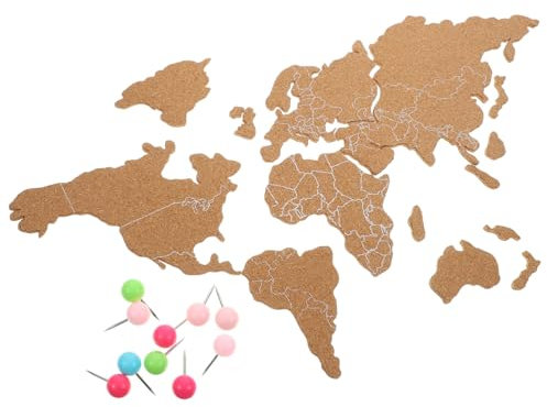 AOKWAWALIY 1 Satz Weltkarte Holzbrett Büro Weltkarte Selbstklebende Weltkarte Wanddekoration Weltkarte Holzwand-weltkarte Wohnkultur Poster Ländlich Hölzern Reisen Fototafel