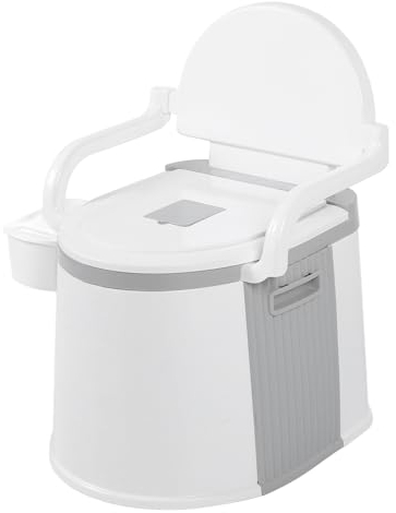 Sonew Toilettenstuhl, Stark Belastbarer Nacht-Toilettenstuhl für Erwachsene mit Breiten Armlehnen, Geeignet für ältere Menschen und Schwangere Frauen