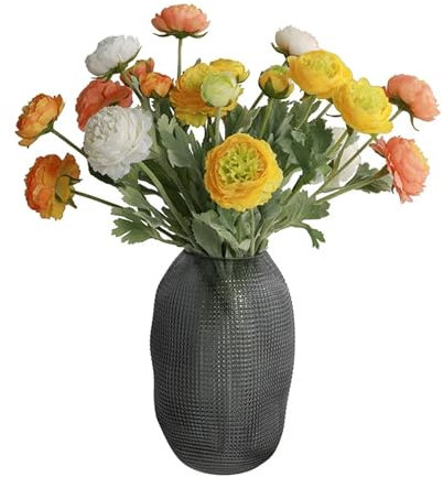 OXGQDTDQ MIUYTRN Künstliche Ranunkeln-Rose, künstliche Blumen, rosa weiße Pfingstrosen, Seidenblume, Hochzeit, Garten, Dekoration, gefälschter Blumenstrauß cuicui(Orange)