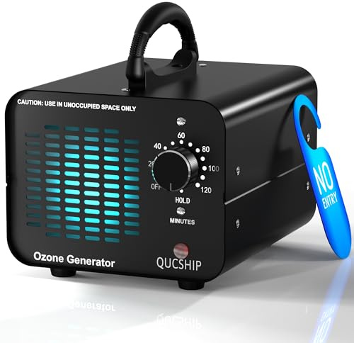 Qucship Generatore di Ozono Professionale 78,000mg/h, Macchina Ozonizzatore per Purificazione di Aria a 300㎡, Ozonizzatore per Casa Ambienti, Auto, Uffici, Hotel