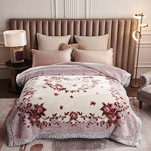 XZZHSM Gewichtsdecke in King-Size, warme Nerzdecken, schwere koreanische Plüsch-Fleecedecke in Queen-Size, wendbare Raschel-Bettdecke, 180 x 220 cm, 3 kg