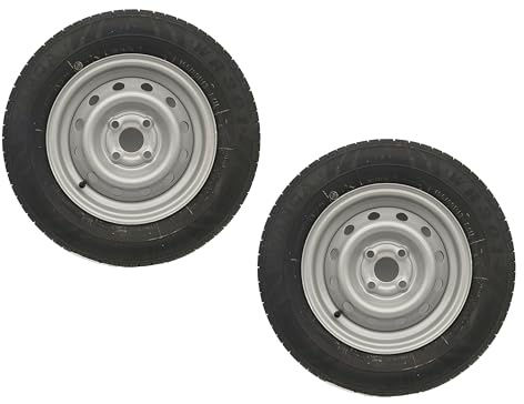 2x Komplettrad 155/80R13 84N XL für Pkw-Anhänger & Caravan – Felge 4Jx13 H2 ET30 – Lochkreis 4x100 – Tragkraft 500kg – max. 140 km/h – hochwertige Ersatzräder für Anhänger