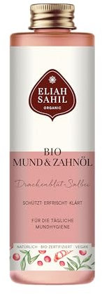 ELIAH SAHIL Huile Buccale Bio au Sang-Dragon et à la Sauge – Bain de Bouche Naturel pour des Dents Saines et une Haleine Fraîche – Vegan, Certifiée Bio, Emballage 100% Recyclable