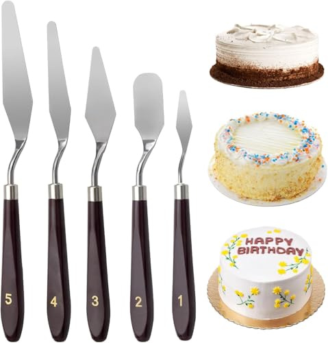 5 stycken spritpalettset, köksspapa set tårtor spatel bakning set tårta grädde spatel bakverk ekorera skrapa tårta dekorera skrapa tonerverktyg för tårta bakning