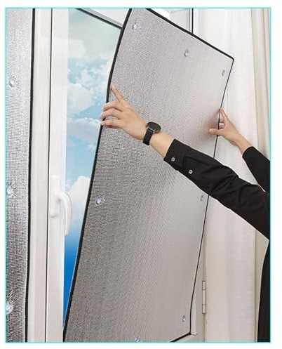 Pellicola Anti UV In Alluminio,Pellicola Per Finestre Oscuranti,Protezione Solare Privacy Per Vetro,Riflettente Termico, Isolamento Termico,Controllo Del Calore,Riflettente,Vetri(130x200cm)