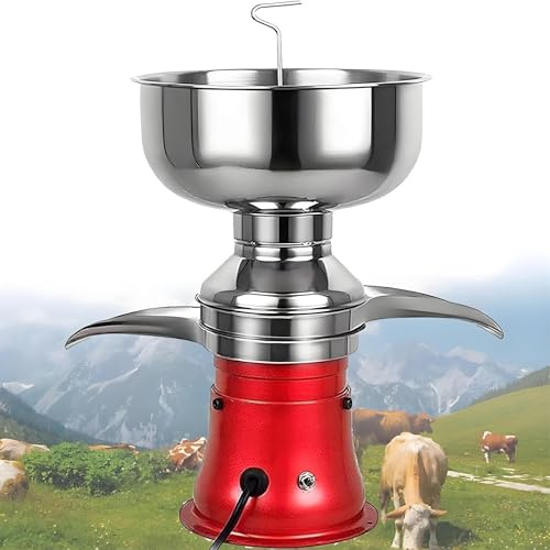 LYAYYDS Séparateur de crème électrique, centrifugeuse à Lait, 80 l/h (21 Gal/h), écrémage et crème réglables pour Lait de Vache/chèvre 36 × 36 × 50 cm