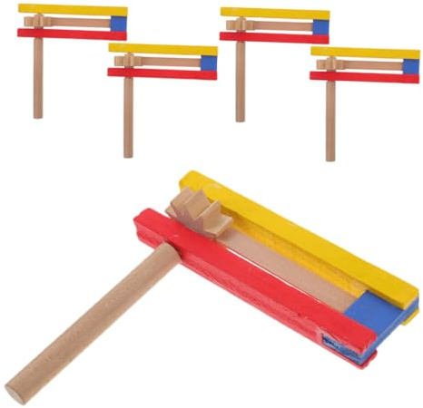 Hohopeti 5pezzi Raganella in Legno Rotante Strumento Musicale Rumoroso Per Feste Compleanni Eventi Sportivi Sonaglio Per Facile Da Usare Con Suono Chiaro e Luminoso
